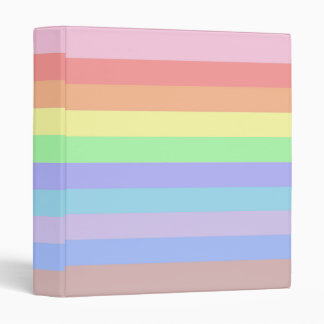 Pastel Rainbow Stripes 3 Ring Binder