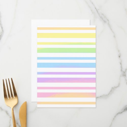 Pastel Rainbow Stripes Abstract Blur Art Design Menu