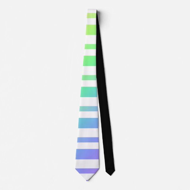 Pastel Rainbow Stripes Abstract Blur Art Design Neck Tie (Front)