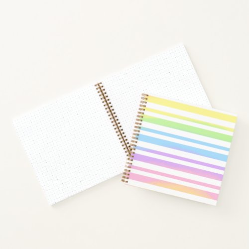 Pastel Rainbow Stripes Abstract Blur Art Design Notebook