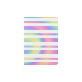 Pastel Rainbow Stripes Abstract Blur Art Design Passport Holder