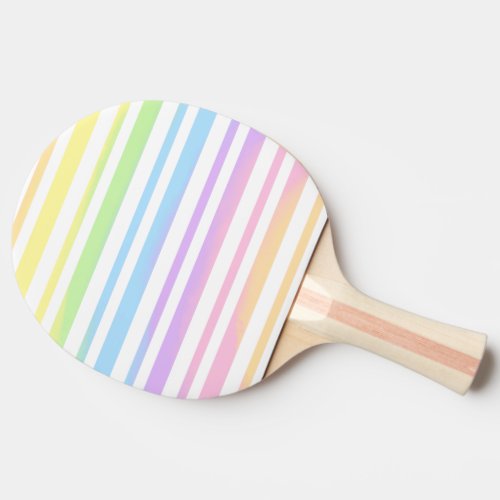 Pastel Rainbow Stripes Abstract Blur Art Design Ping Pong Paddle