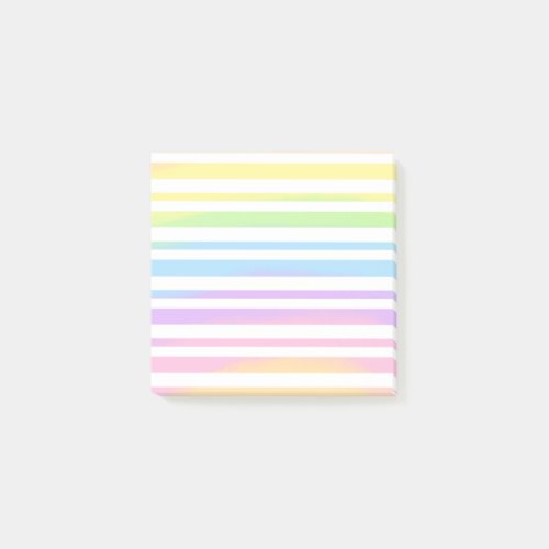 Pastel Rainbow Stripes Abstract Blur Art Design Post_it Notes