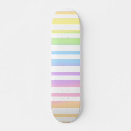 Pastel Rainbow Stripes Abstract Blur Art Design Skateboard