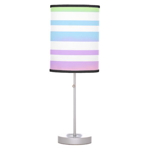 Pastel Rainbow Stripes Abstract Blur Art Design Table Lamp