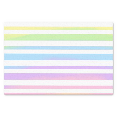 Pastel Rainbow Stripes Abstract Blur Art Design Tissue Paper