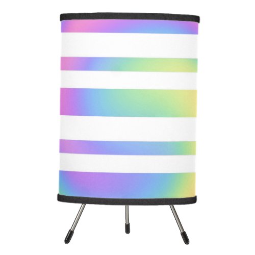 Pastel Rainbow Stripes Abstract Blur Art Design Tripod Lamp