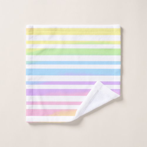 Pastel Rainbow Stripes Abstract Blur Art Design Wash Cloth