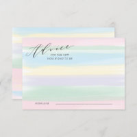 Pastel Rainbow Stripes Advice Card Baby Shower