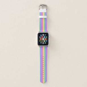 Pastel rainbow stripes apple watch band