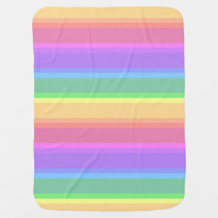 Pastel rainbow stripes baby blanket