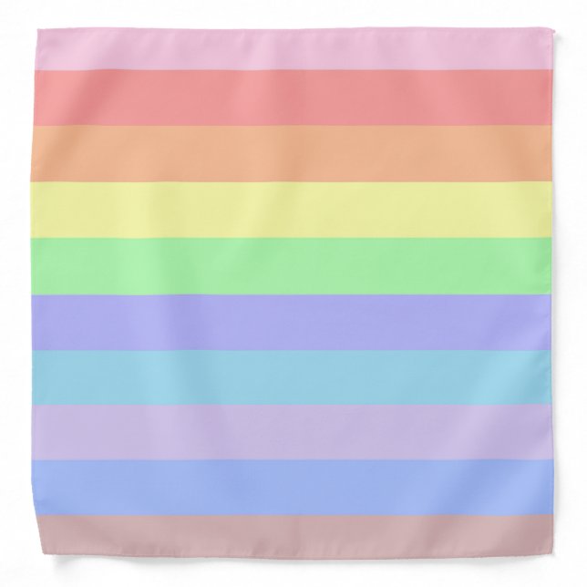 Pastel Rainbow Stripes Bandana (Front)