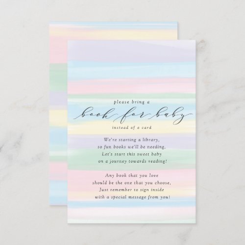 Pastel Rainbow Stripes Book for Baby Card