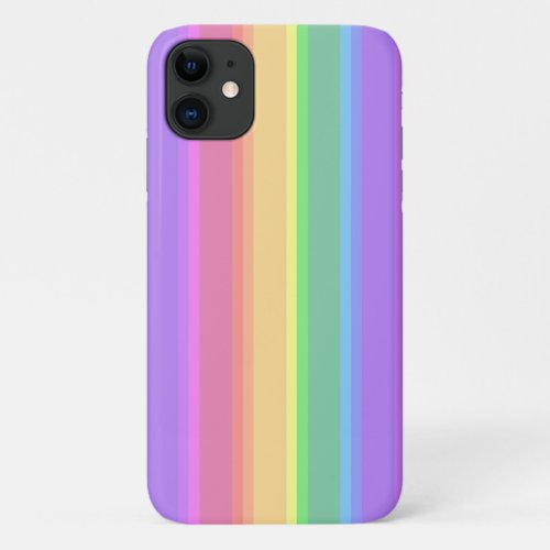 Pastel rainbow stripes iPhone 11 case