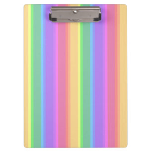 Pastel rainbow stripes clipboard