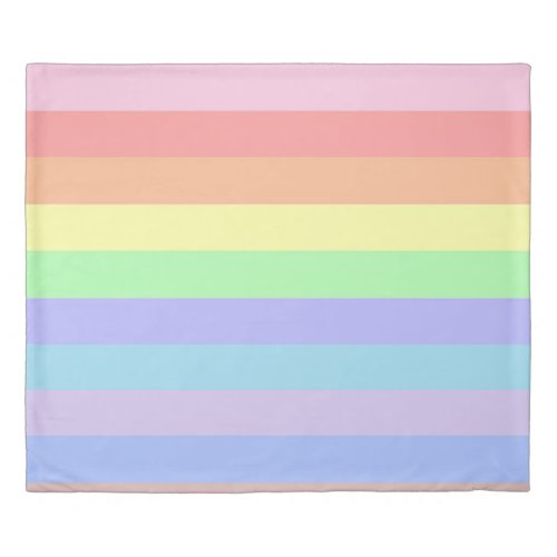 Pastel Rainbow Stripes Duvet Cover