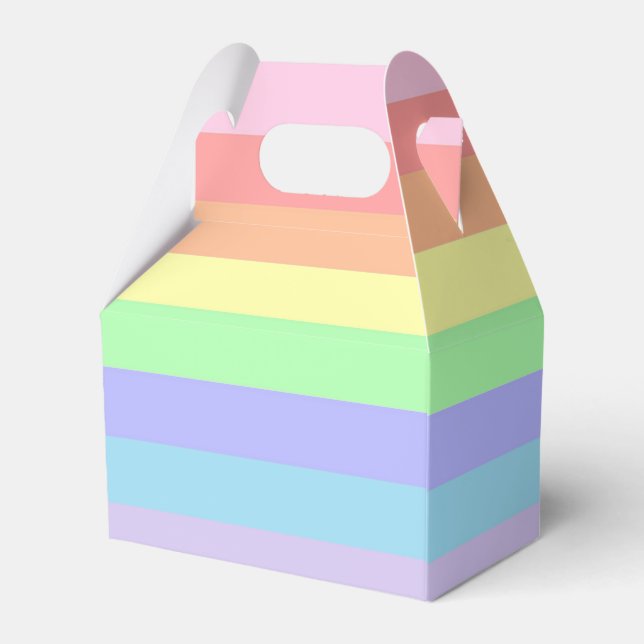 Pastel Rainbow Stripes favor box (Back Side)