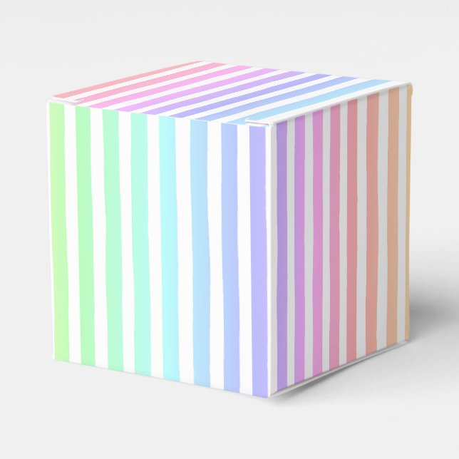 Pastel Rainbow Stripes Favor Boxes (Front Side)