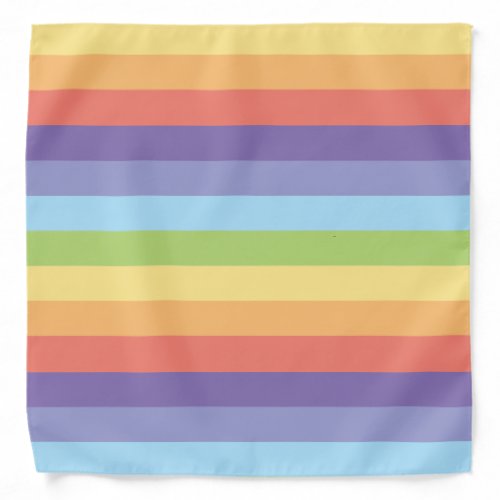 Pastel rainbow stripes Gay Pride Bandana
