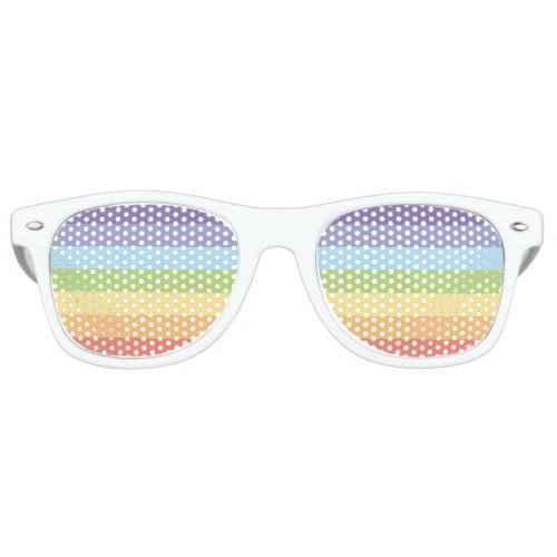 Pastel rainbow stripes Gay Pride Retro Sunglasses