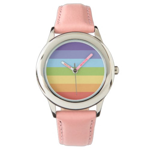 Pastel rainbow stripes Gay Pride Watch