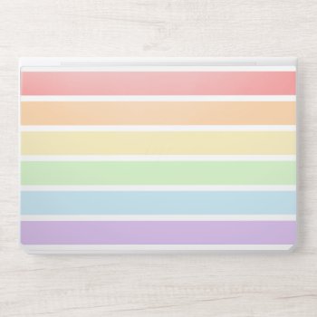 Pastel Rainbow Stripes Hp Laptop Skin by FantasyCases at Zazzle