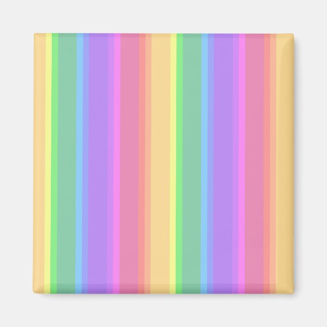 Pastel rainbow stripes magnet (Front)