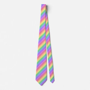 Pastel rainbow stripes neck tie
