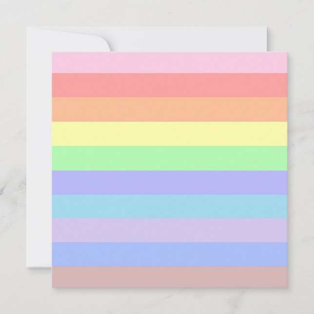 Pastel Rainbow Stripes Note Card (Front)