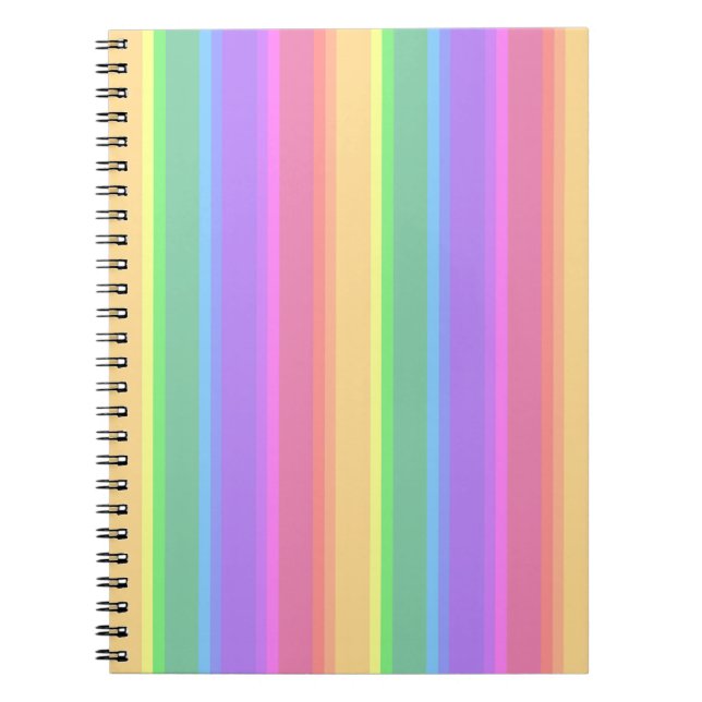 Pastel rainbow stripes notebook (Front)