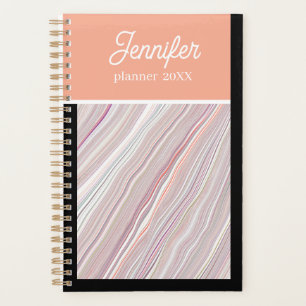 Pastel Rainbow Stripes Personalized Name Planner