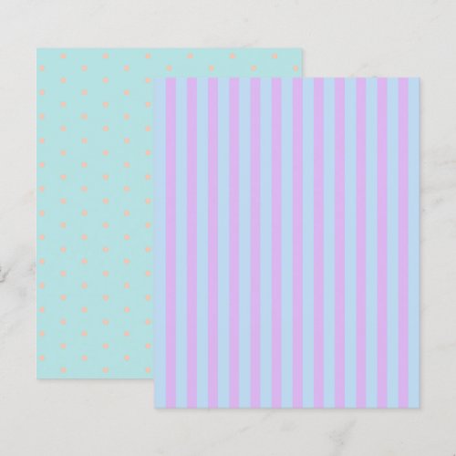 Pastel Rainbow Stripes &amp; Polka Dot Scrapbook Paper