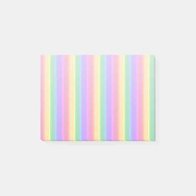 Pastel rainbow stripes post-it notes (Front)