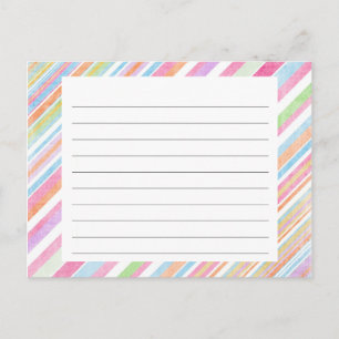 Pastel Rainbow Stripes Recipe Card
