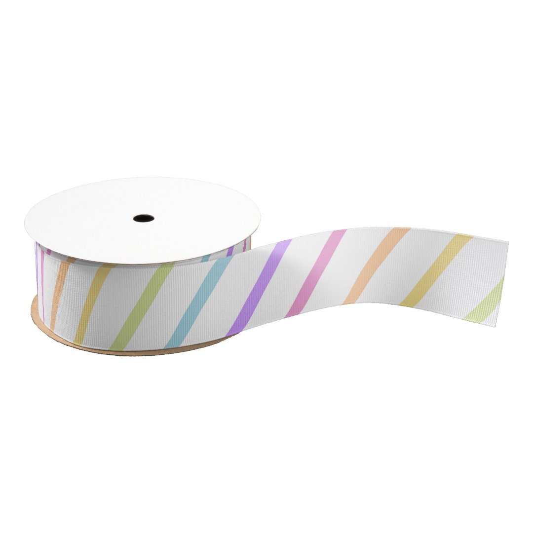 Pastel Rainbow Stripes Ribbon Zazzle
