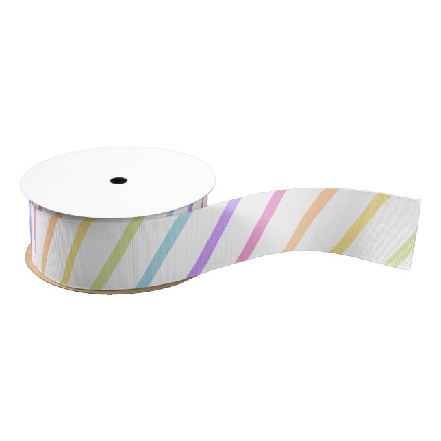 Pastel Rainbow Stripes Ribbon (Spool)