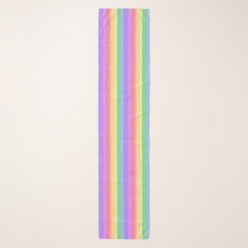 Pastel rainbow stripes scarf