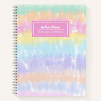 Pastel Rainbow Stripes Tie-Dye Name Sketch Art