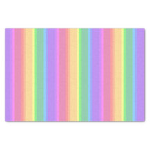 Vertical Outlined Pastel Rainbow Stripes Tissue Paper