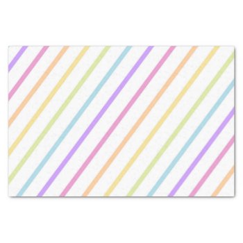 Pastel Rainbow Stripes Tissue Paper by prettypicture at Zazzle