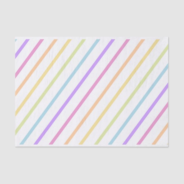 Pastel Rainbow Stripes Tissue Paper (Front)
