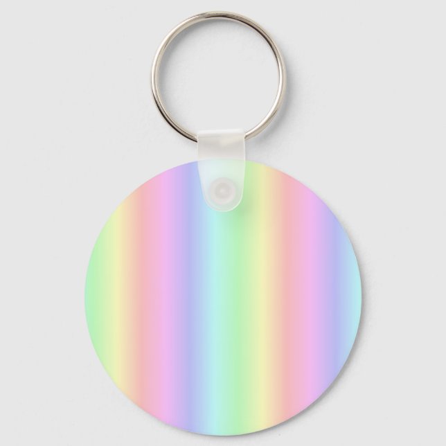 Pastel Rainbow Strips - Pattern Keychain (Front)