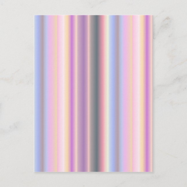Pastel Rainbow Strips - Pattern Postcard (Front)