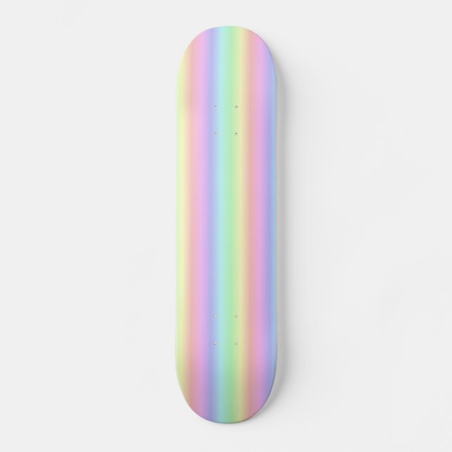 Pastel Rainbow Strips - Pattern Skateboard Deck (Front)