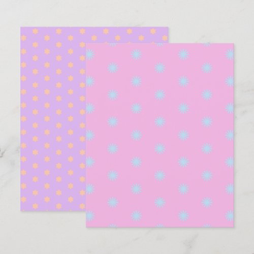 Pastel Rainbow Sunbursts &amp; Stars Scrapbook Paper