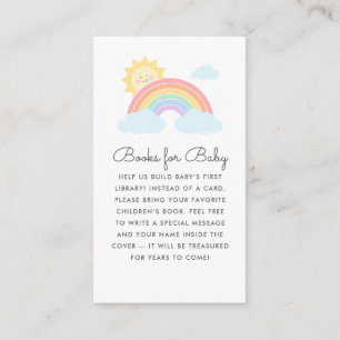 Pastel Rainbow Sunshine Baby Shower Book Request Enclosure Card