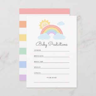 Pastel Rainbow Sunshine Baby Shower Predictions Enclosure Card