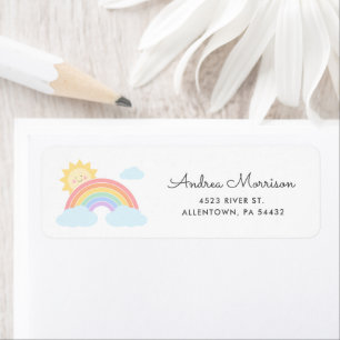 Pastel Rainbow Sunshine Return Address Label