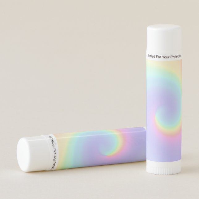 Pastel Rainbow Swirl Lesbian Wedding Lip Balm (Front)
