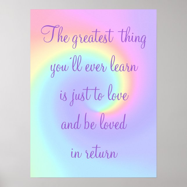 Pastel Rainbow Swirl Lesbian Wedding Poster (Front)
